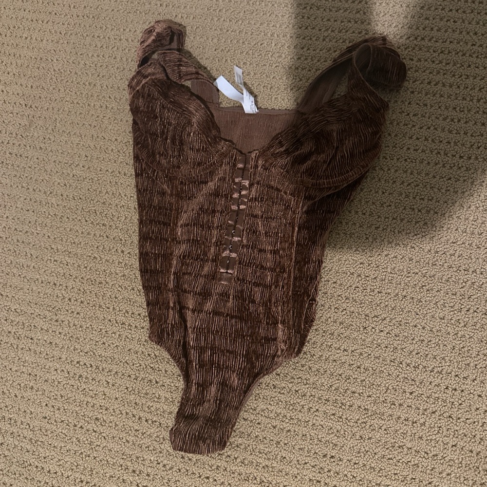 Brown velvet Bodysuit